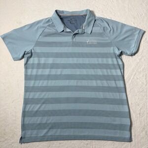 Nike‎ Zonal Cooling Golf Polo Shirt Men's Activewear Sz Large Light Blue Striped